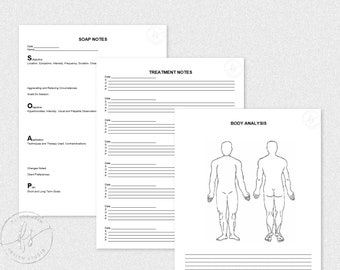 SOAP Notes Form | Massage Therapist | Spa | Medical Spa | Day Spa | Client Form | Client Note | Business Forms | Editable Forms