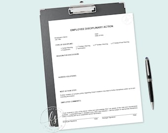 Employee Disciplinary Action Template | Spa | Salon | Medical Spa | HR | Write Up Documentation | Business Essentials | Editable Form