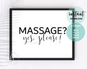 Massage? Yes, Please! | Massage Therapy | Massage Decor | Skin Care Quote | Esthetician Decor | Spa Quote | Salon Quote | Spa | Salon