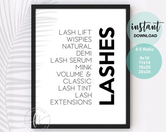 LASHES | Esthetician Decor | Spa Quote | Salon Quote | Spa | Salon | Skin Care | Quote | Lashes | Eyelashes