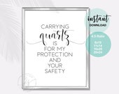Carrying Quartz Is For My Protection and Your Safety | Wall Quote | Spa Decor | Spa | Esthetician Decor | Massage Decor | Digital Print