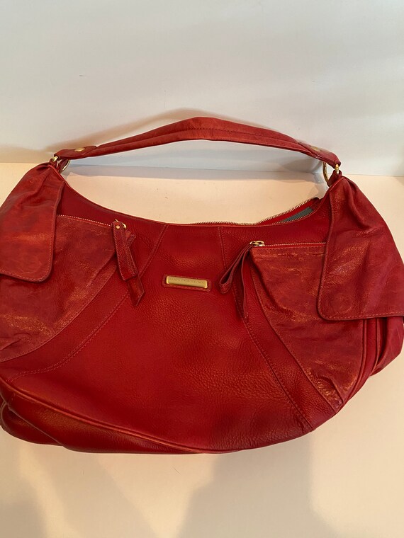 Isabel Fiore Red Leather Hobo Bag - image 4