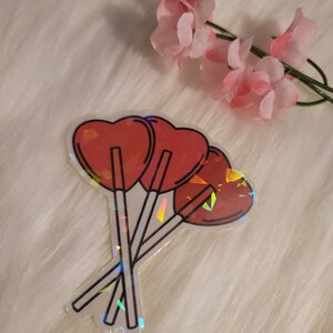 Holographic heart sucker sticker! 3x2.75