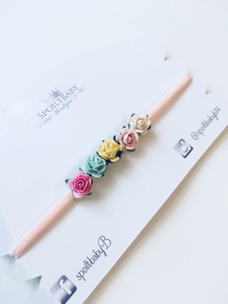 Beautiful pastel floral headband wedding newborn photography baby