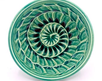 Handgemachte Keramik-Rasierschale - Spiralförmige Lagunen-Rasierschale STANDARD - auf einem Rad geworfen Rasierschaum-Werkzeug