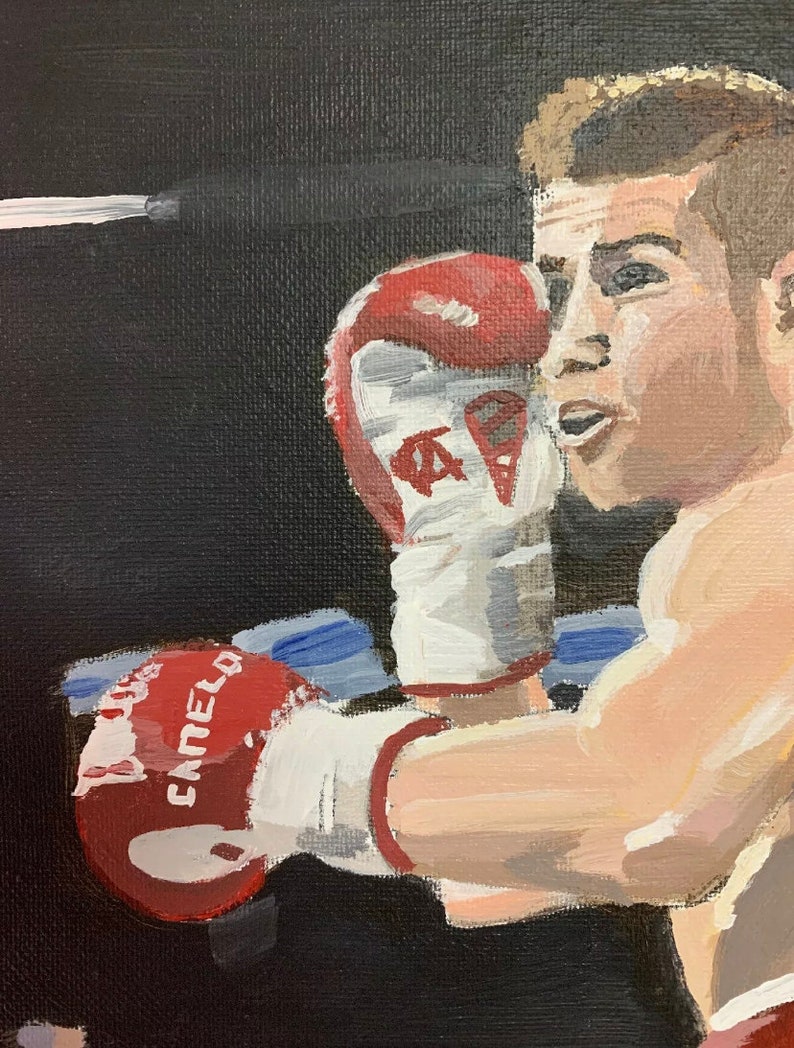 Canelo Alvarez Original Acrylic Painting On Canvas 9\u2019\u2019 X 12\u2019\u2019