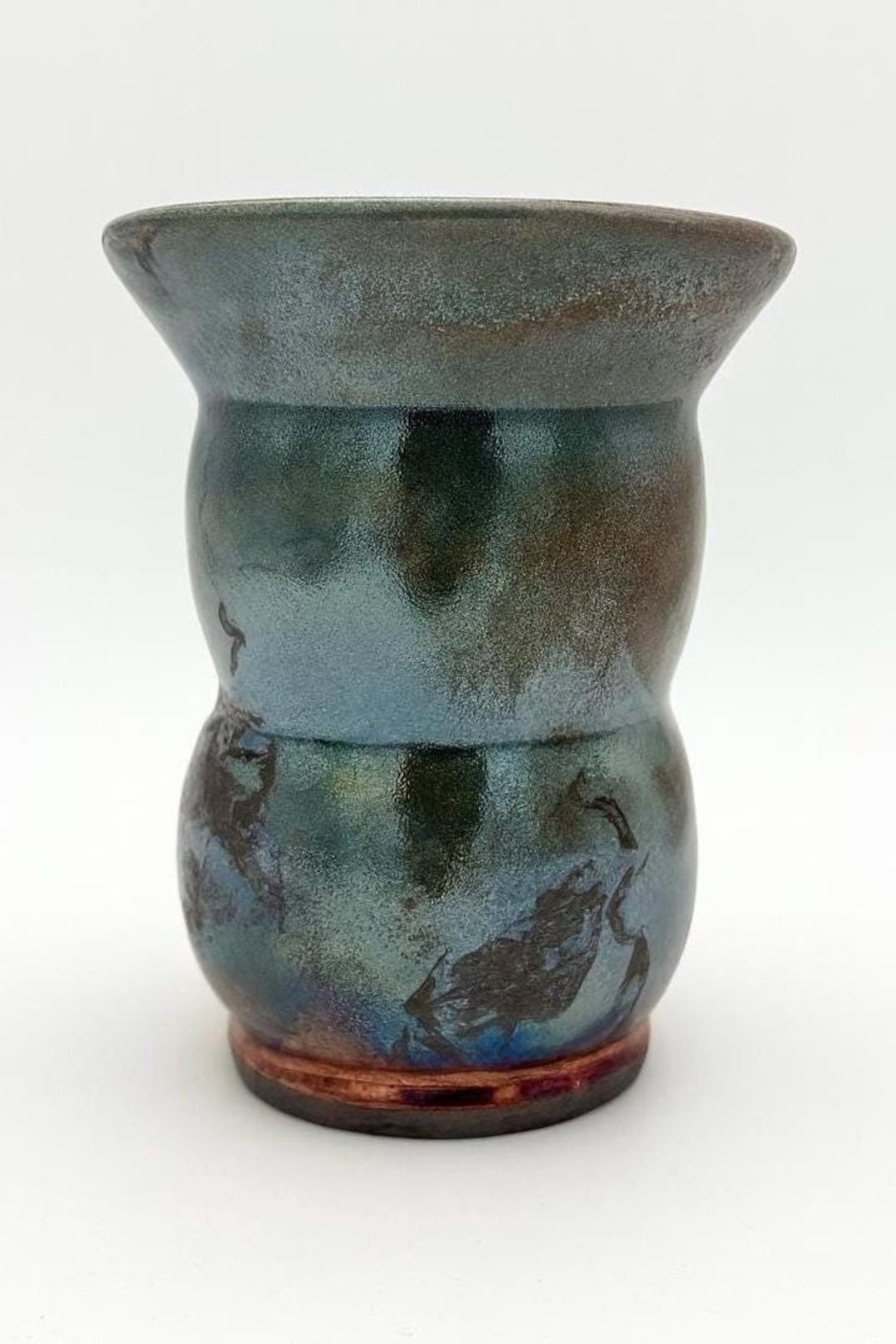 Handmade Iridescent Raku Vase – Wheel Thrown Ceramic Art – Reduction ...