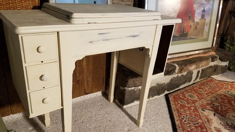 Antique Vanity Desk Formerly Sewing Machine Cabinet