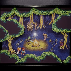 Chrono Trigger, &quot;Fiona&#39;s Forest&quot; | Diorama | Shadow Box | 3D Pop Art