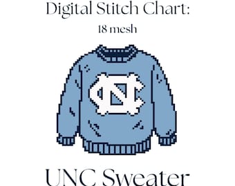 Schema digitale per punto croce per maglione UNC Chapel Hill - Scaricabile