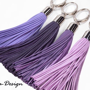 Leather tassel 18 cm (7 inch) leather pendant tassel leather fringe pompom pom pom nappa leather bag pendant charm greyhound collar chain pendant