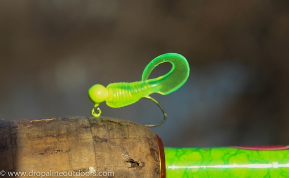 1 Inch Twister Tail Grub & Jig Combo Pack chartreuse 