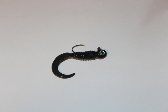 2 Inch Twister Tail Grub & Jig Combo Pack black 