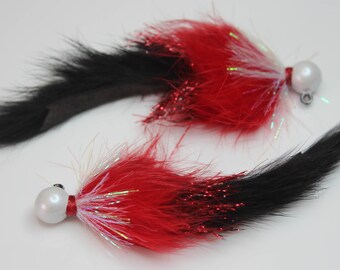 Pearl, Red & Black Steelhead Twitch Jig