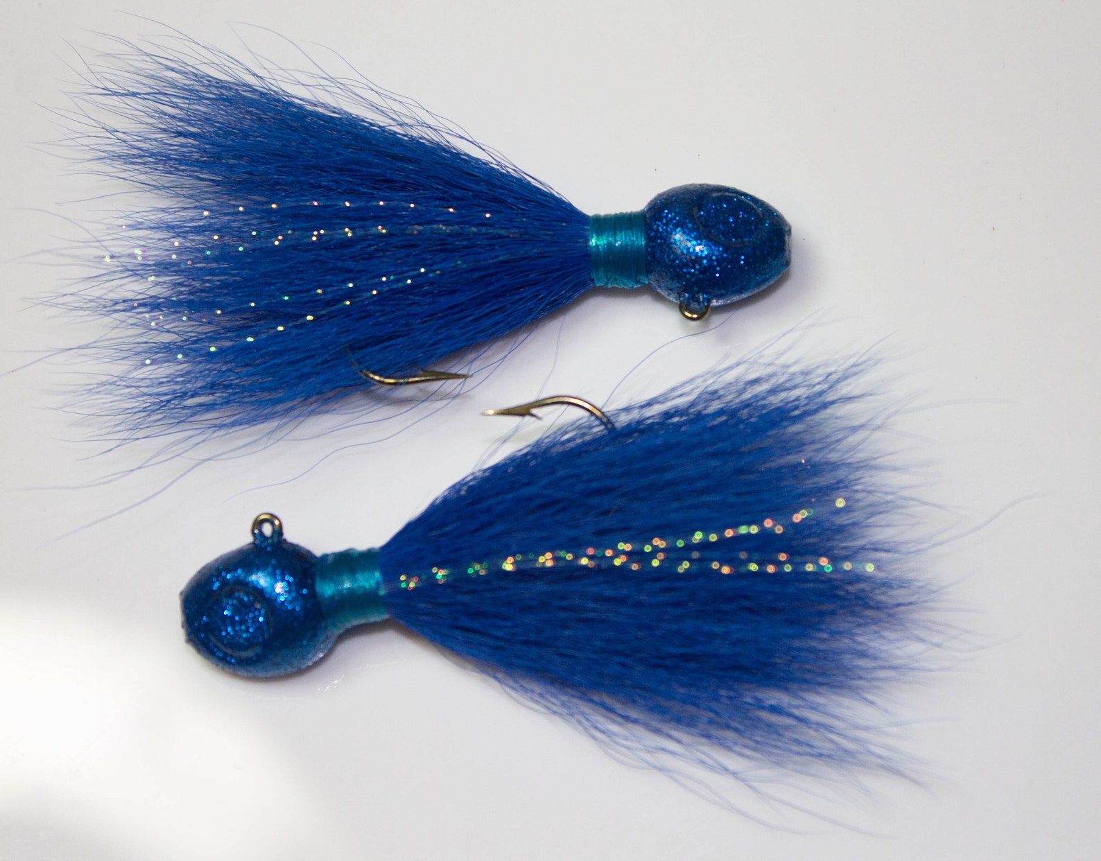 2 pk 3/8 oz. Blue Bucktail Jigs Etsy