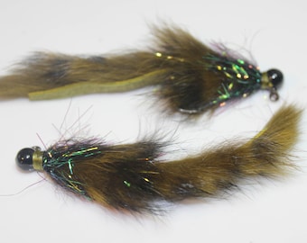 Olive & Black Rabbit Hair Steelhead Twitch Jig