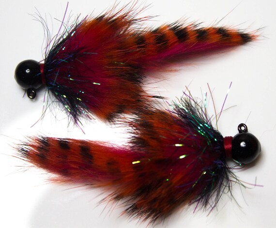 2 Pk. Black and Red Rabbit Hair Steelhead Twitch Jigs -  Canada