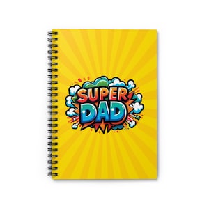 スーパーパパ スパイラルノート - お父さんへの楽しいギフト、メモ帳、学用品、新学期、誕生日、父の日