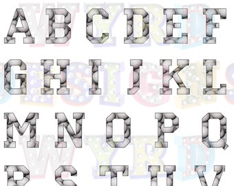 Volleyball Alphabet Font, Sports Font, Volleyball Sublimation, Digital Font, Sublimation Design, Printable Transfer, Digital File, PNG