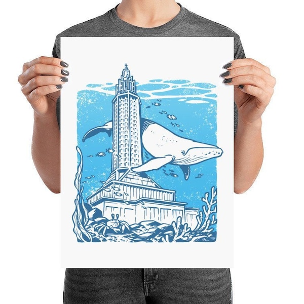 Poster - Affiche Le Havre sous l'océan - Église Saint-Joseph - Print 21x30 - 30x40 - 50x70 - Always Sunny in LH - Tim Chiesa