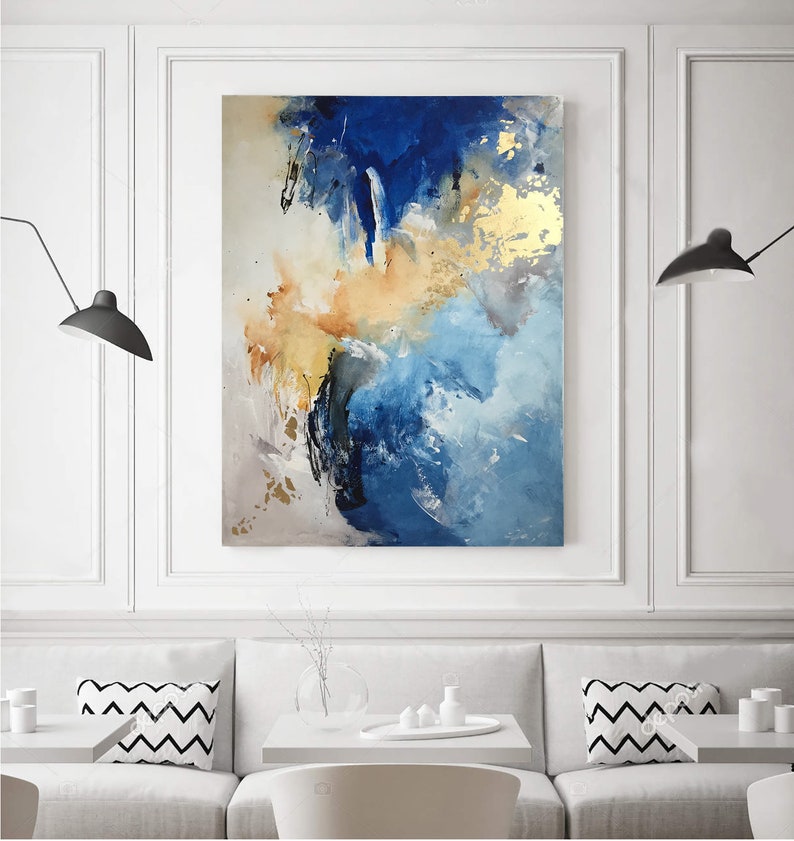 Master Bedroom Wall Art Gold Foil Painting Large Abstract Painting Art