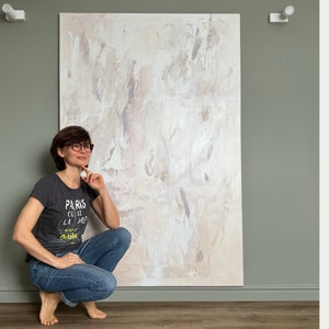 Extra large wall art Oversized wall art Abstract painting Simple modern art Neutral painting Minimalist wall art Abstract art Neutral art