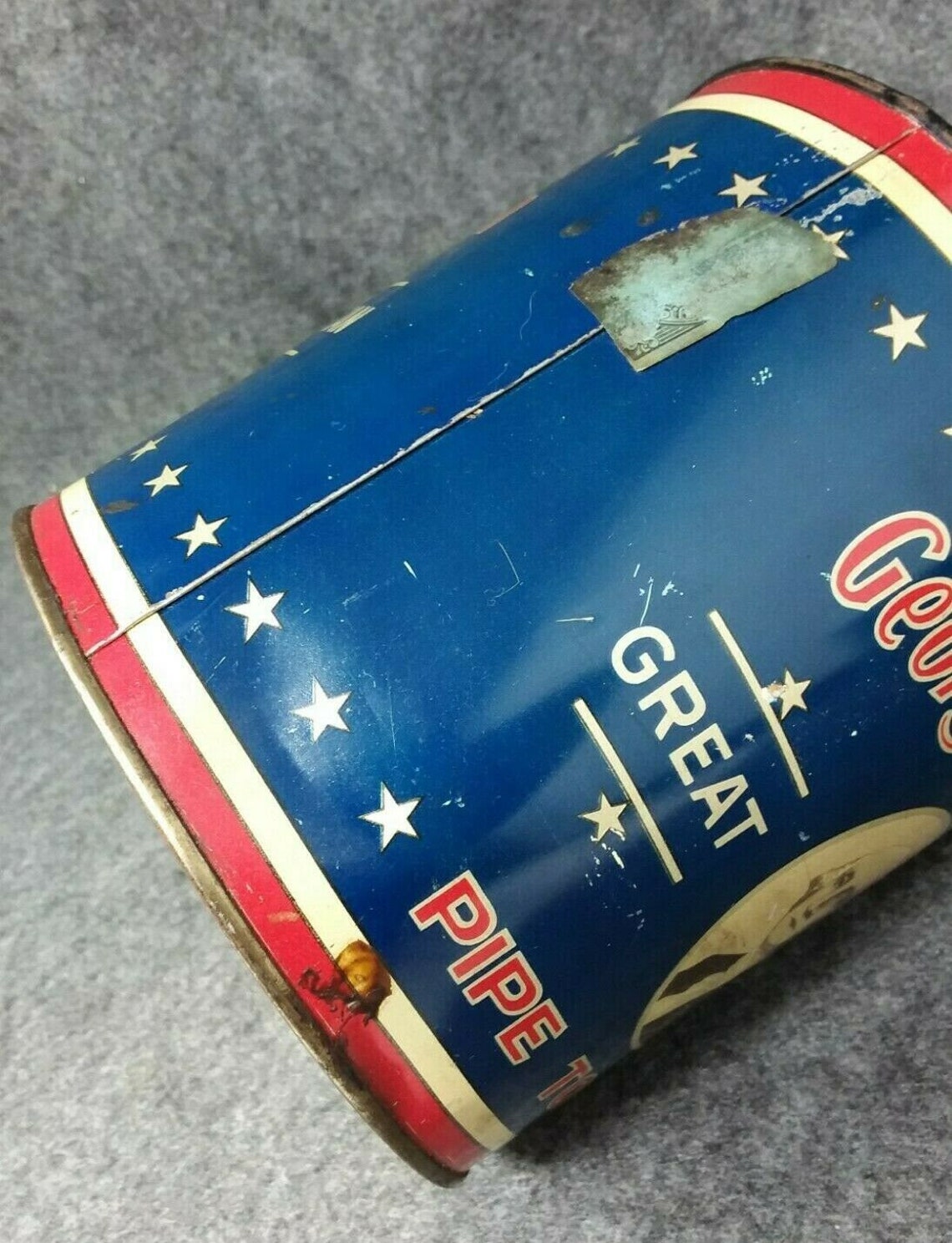 Early Washington Pipe Tobacco Round TIN R. J. Etsy