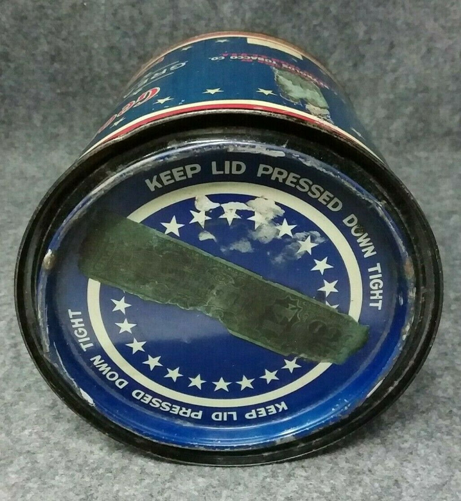 Early Washington Pipe Tobacco Round TIN R. J. Etsy