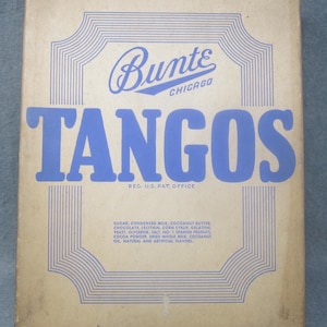 Vintage 24 Count TANGOS Chocolate Candy Bar Box BUNTE Brothers Chicago