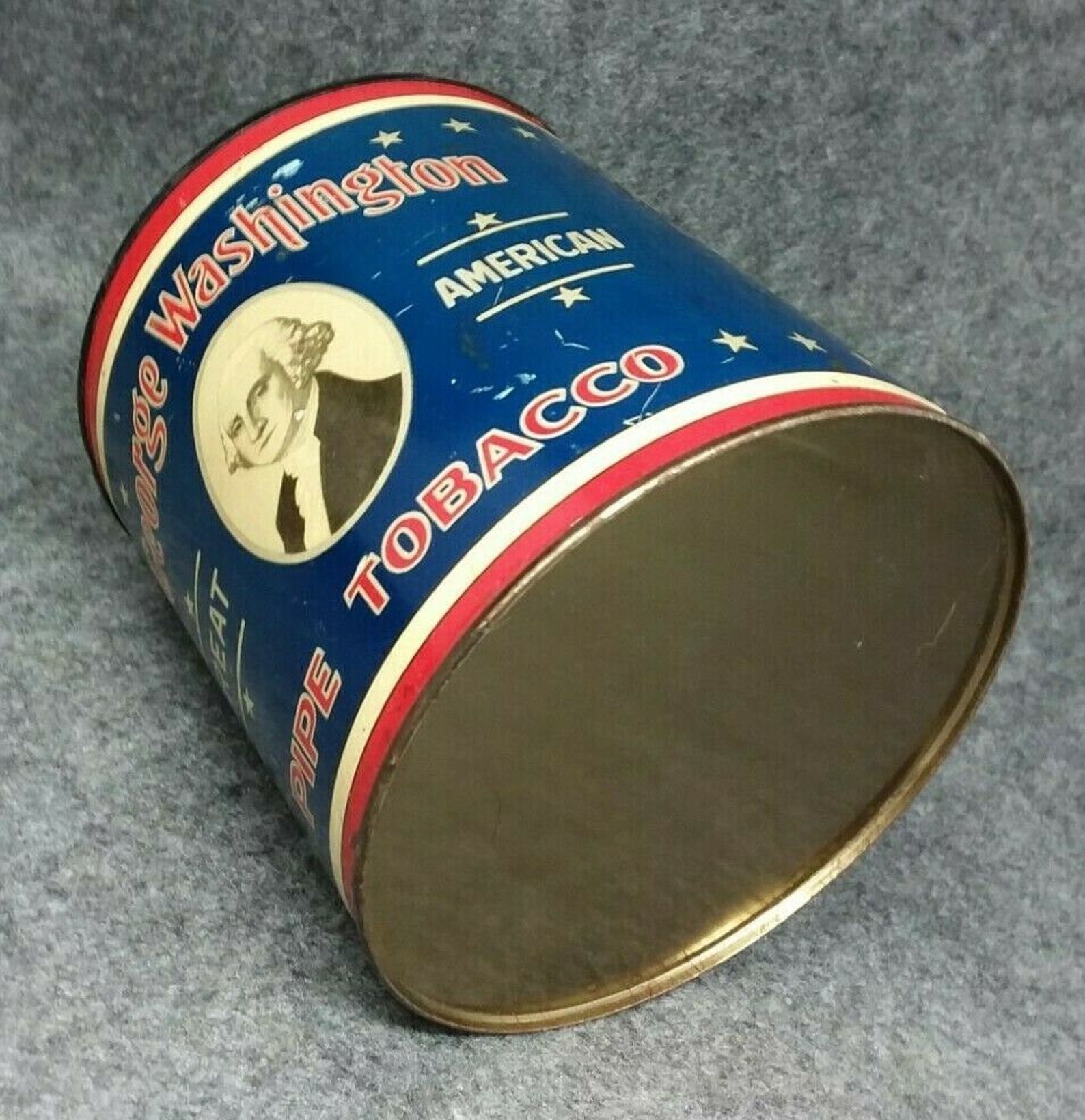 Early Washington Pipe Tobacco Round TIN R. J. Etsy
