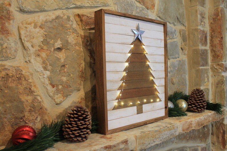 Christmas Wood Decor, Wood Wall Art, Christmas Tree Wall Art, Rustic