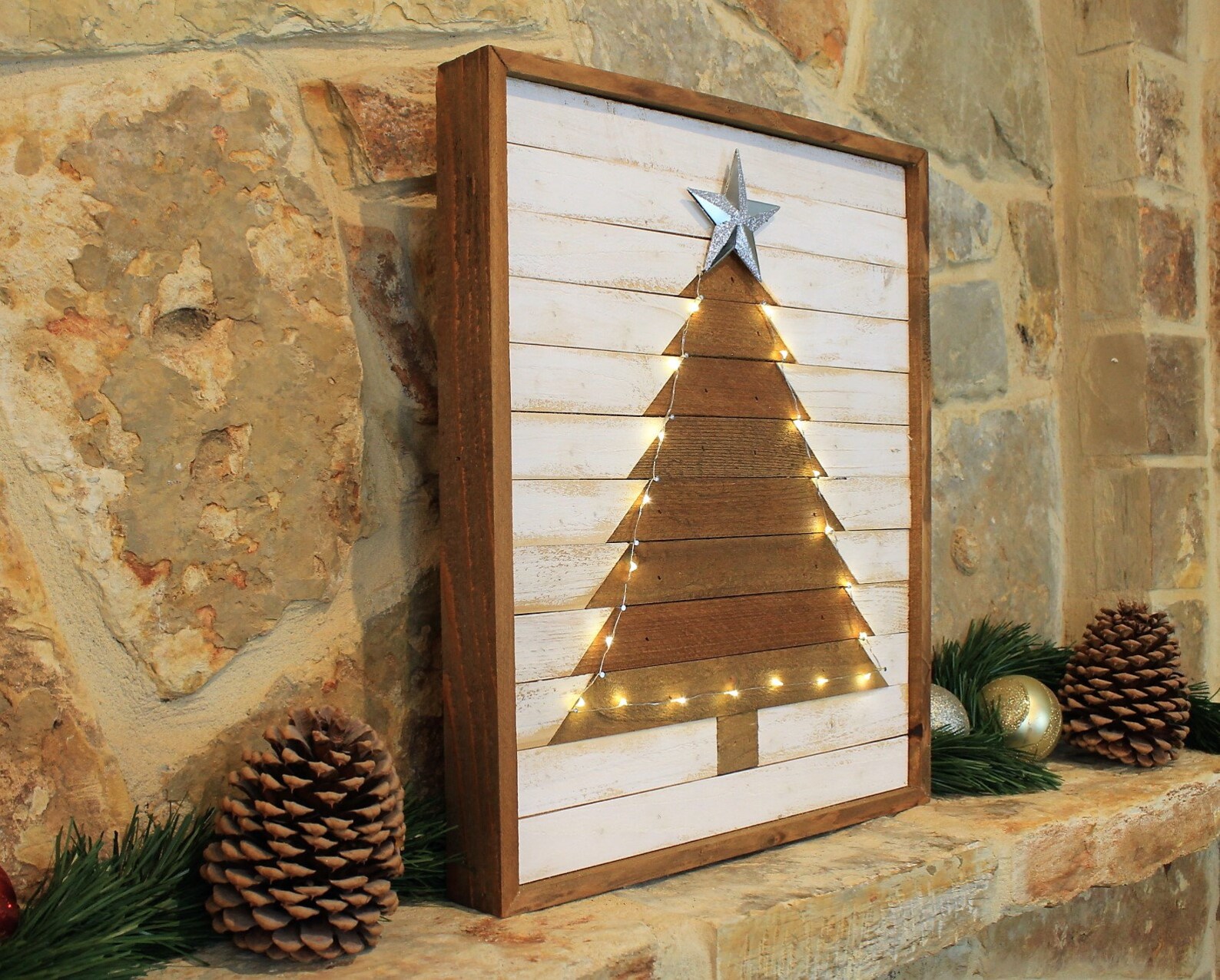 Christmas Wood Decor, Wood Wall Art, Christmas Tree Wall Art, Rustic ...