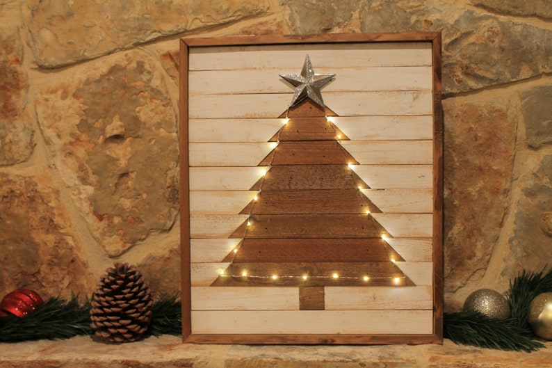 Christmas Wood Decor, Wood Wall Art, Christmas Tree Wall Art, Rustic