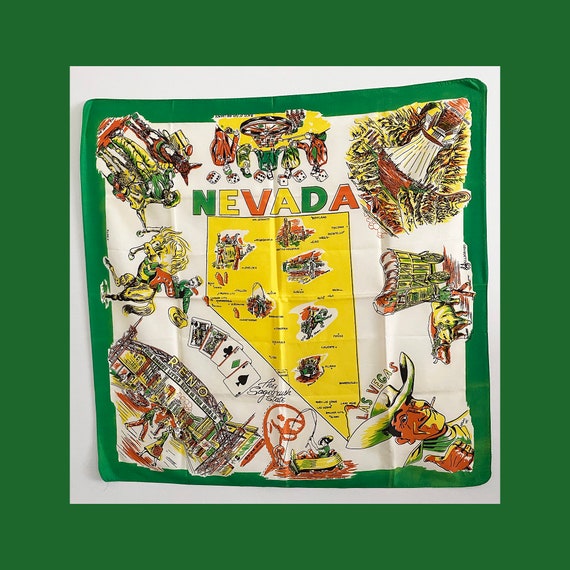 VIVA Las Vegas & Reno too! A Vintage 28" Square Ra