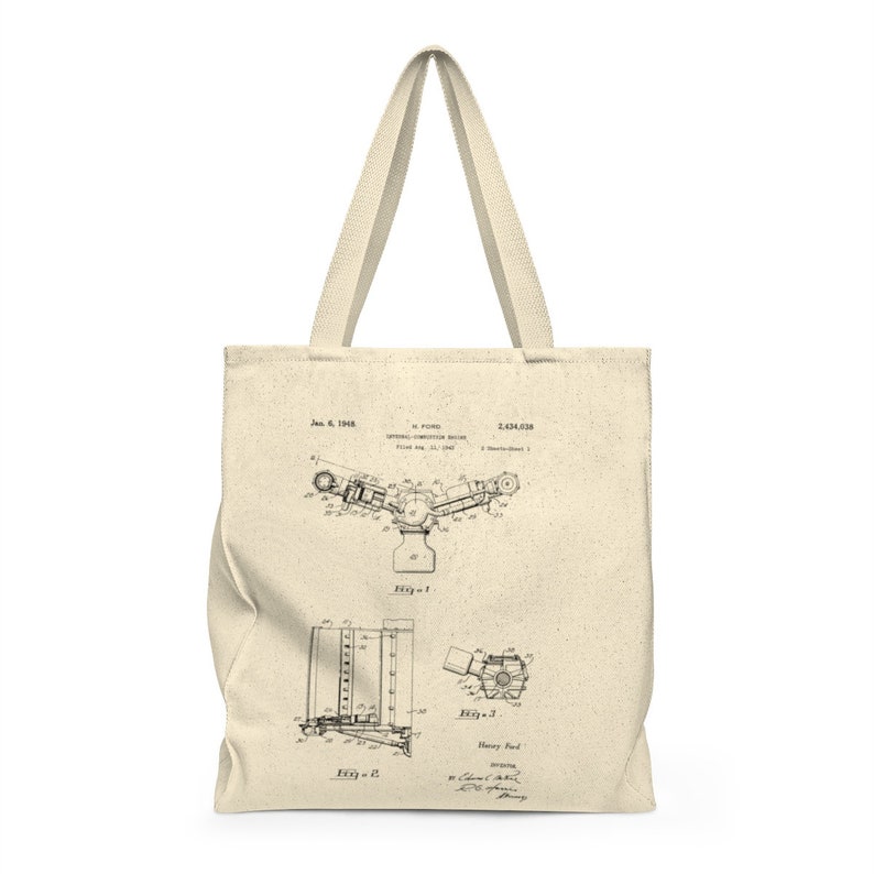 1948 Henry Ford Internal Combustion Engine Patent Illustration Canvas Totebag