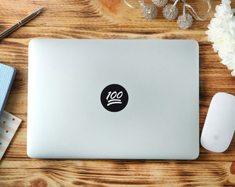 100 Emoji Circle Macbook Decal Laptop Apple Logo Sticker (2 per 1)