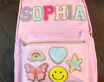 Personalized Backpack, Name Backpack, Back to School School, Backpack Customizable Backpack, Patch Backpack, Girls Backpack, Nylon Backpack