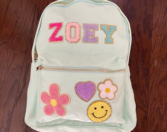 Personalized Backpack, Name Backpack, Back to School School, Backpack Customizable Backpack, Patch Backpack, Girls Backpack, Nylon Backpack