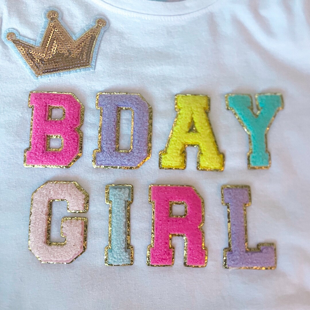 BDAY Girl Patch, Birthday Girl Patch, Chenille Patch Set, Iron on ...