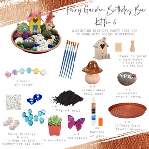 Birthday Party in a Box | Set 6 | Craft Activity for Birthday Party | Painting Kit | Design Your Own Fairy Garden| DIY Kit