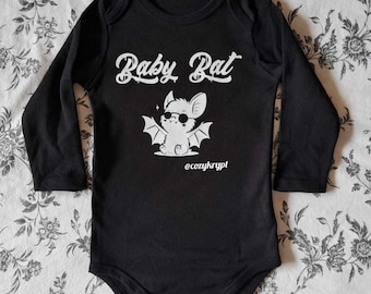 Baby Bat Black Long Sleeve Tees