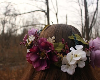 Custom Flower Crown (Flower Crown Commission | Bohemian, LARP, Renaissance Faire, Wedding, Photoshoot, Cosplay, Bridal, Photos)