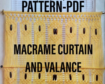Vintage Macrame Curtain & Valance Pattern, PDF Only, Immediate Digital Delivery, DIY Crafts To Sell, Fast and Easy Boho Decor, Macrame Home