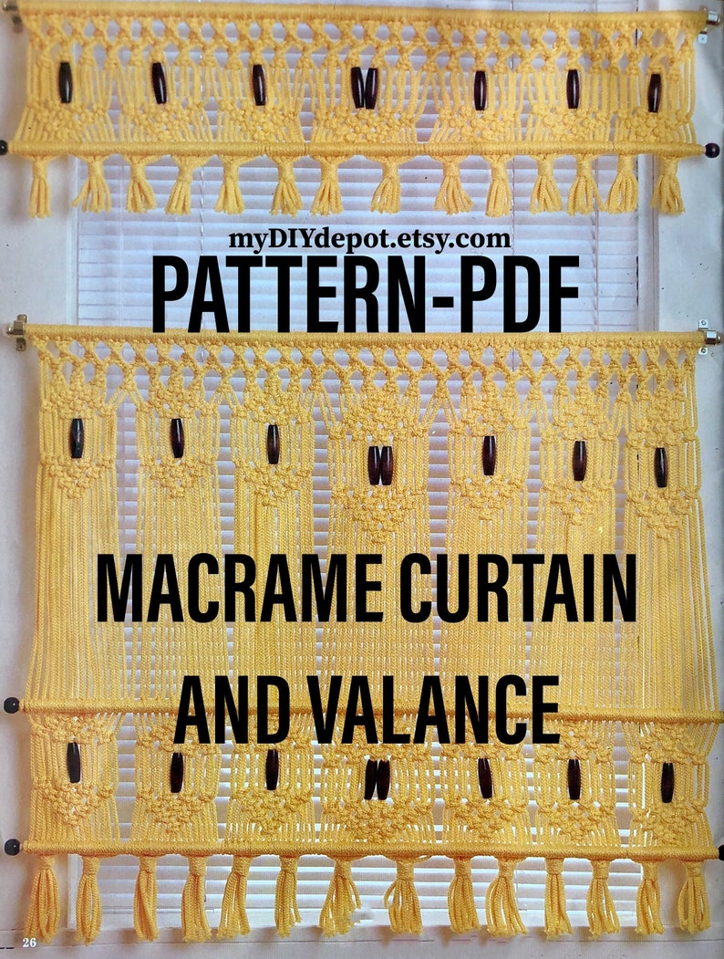 Vintage Macrame Curtain & Valance Pattern, PDF Only, Immediate Digital ...