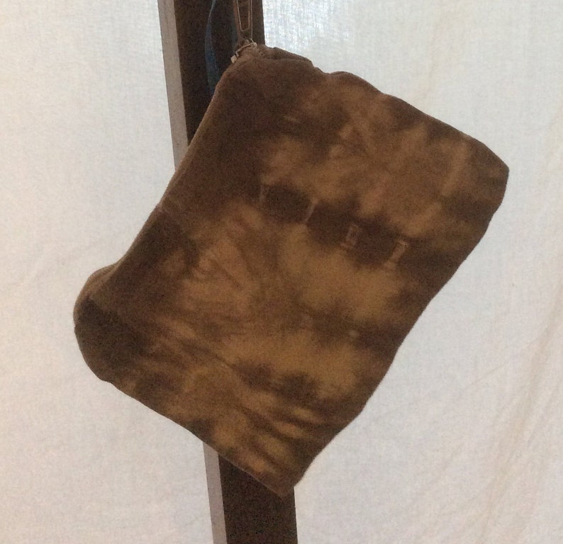 Zipper pouch zipper bag tie dye pouch black walnut dye