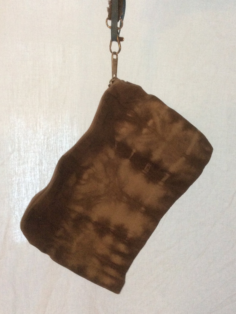 Zipper pouch zipper bag tie dye pouch black walnut dye