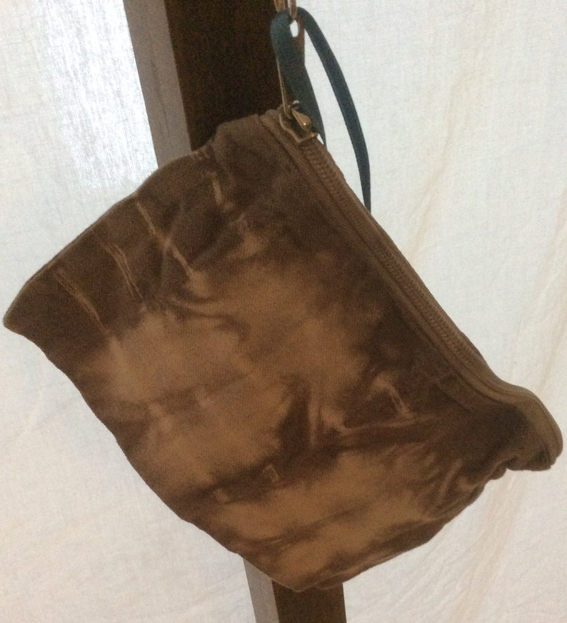 Zipper pouch zipper bag tie dye pouch black walnut dye
