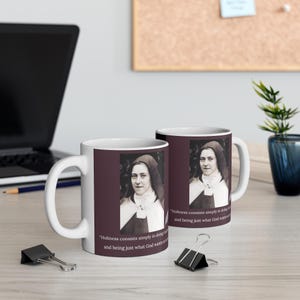 Catholic Christian Mug, St Therese of Lisieux Inspirational Quote Coffee Cup, Spirituality Gift, Religious Tea Mug, Christian Quote