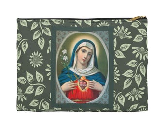 Bolsa del Inmaculado Corazón de María: Bolsa vintage para rosario católico