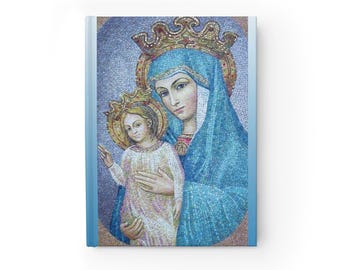 Madonna & Child Jesus Catholic Art Journal - Hardcover Ruled Line Notebook
